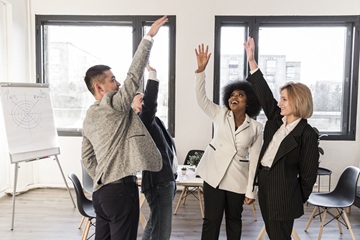 medium shot business people