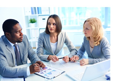 workmates with statistic documents